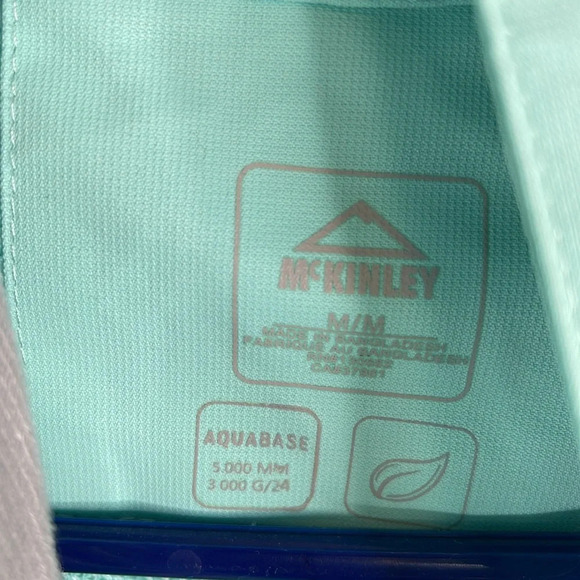 MCKINLEY Aquabase Hooded Jacket Aqua Green Water Resistant Zip Pockets Size M - Picture 10 of 16
